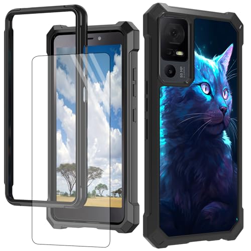 CGFGHHUY Schutzhülle für TCL 40 XE 5G 16,7 cm (6,5 Zoll) 2023 mit Displayschutzfolie, hartes PC + weiches TPU, stoßfest, Aquarell-Pferdekopf von CGFGHHUY