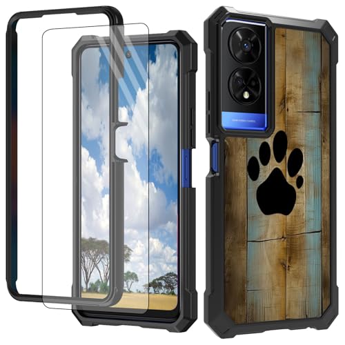 CGFGHHUY Schutzhülle für TCL 50 XE 5G für TCL 50 XE 5G, mit Displayschutzfolie, Hart-PC und weichem TPU, stoßfeste Schutzhülle für TCL 50 XE 5G T614D 16,8 cm (6,6 Zoll) 2024 – Aquarell Hundepfote von CGFGHHUY
