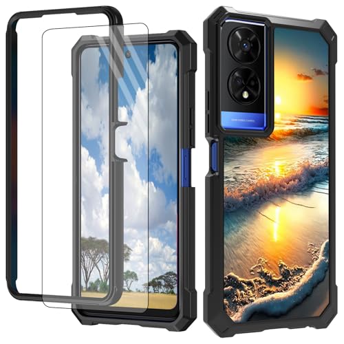 CGFGHHUY Schutzhülle für TCL 50 XE 5G für TCL 50 XE 5G, mit Displayschutzfolie, hartes PC + weiches TPU, stoßfeste Schutzhülle für TCL 50 XE 5G T614D 16,8 cm (6,6 Zoll) 2024 – Meer und Sonnenuntergang von CGFGHHUY