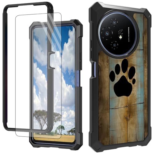 CGFGHHUY Schutzhülle für TCL 50 XL 5G, mit Displayschutzfolie, Hart-PC + weiches TPU, stoßfeste Schutzhülle für TCL 50 XL 5G 17,2 cm (6,8 Zoll) 2024 – Wasserfarben-Hundepfote von CGFGHHUY