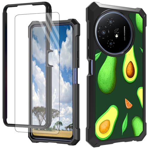 CGFGHHUY Schutzhülle für TCL 50 XL 5G, mit Displayschutzfolie, hartes PC + weiches TPU, stoßfeste Schutzhülle für TCL 50 XL 5G 17,2 cm (6,8 Zoll) 2024, grüne Früchte von CGFGHHUY