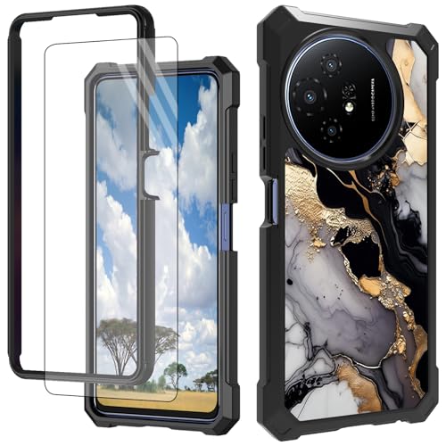 CGFGHHUY Schutzhülle für TCL 50 XL 5G, mit Displayschutzfolie, hartes PC + weiches TPU, stoßfeste Schutzhülle für TCL 50 XL 5G 17,2 cm (6,8 Zoll) 2024 – Marmor von CGFGHHUY
