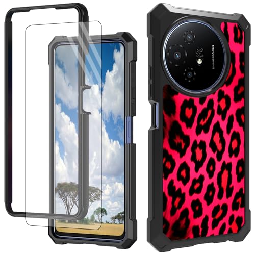 CGFGHHUY Schutzhülle für TCL 50 XL 5G, mit Displayschutzfolie, hartes PC + weiches TPU, stoßfeste Schutzhülle für TCL 50 XL 5G 17,2 cm (6,8 Zoll) 2024 – Rosa Leopardenmuster von CGFGHHUY
