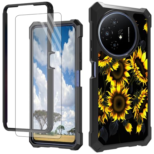 CGFGHHUY Schutzhülle für TCL 50 XL 5G, mit Displayschutzfolie, hartes PC + weiches TPU, stoßfeste Schutzhülle für TCL 50 XL 5G 17,2 cm (6,8 Zoll) 2024 – Sonnenblumen von CGFGHHUY