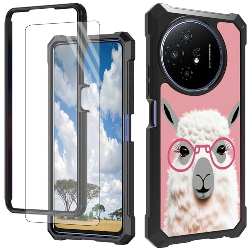 CGFGHHUY Schutzhülle für TCL 50 XL 5G, mit Displayschutzfolie, hartes PC + weiches TPU, stoßfeste Schutzhülle für TCL 50 XL 5G 17,2 cm (6,8 Zoll) 2024 – süßes Alpaka von CGFGHHUY