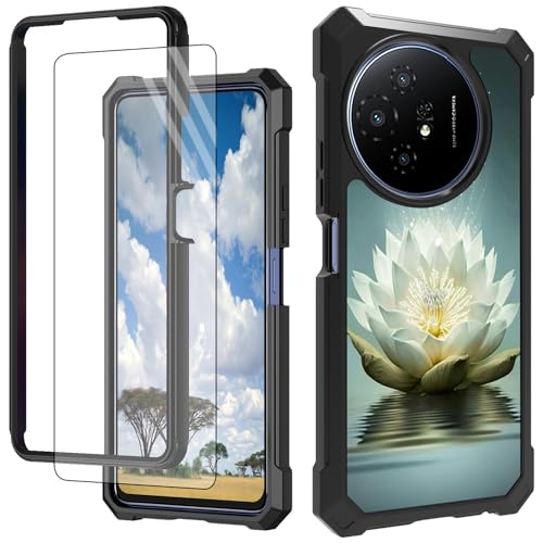 CGFGHHUY Schutzhülle für TCL 50 XL 5G, mit Displayschutzfolie, hartes PC + weiches TPU, stoßfeste Schutzhülle für TCL 50 XL 5G 17,2 cm (6,8 Zoll) 2024 – weiße Blume von CGFGHHUY