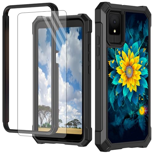 CGFGHHUY Schutzhülle für TCL K11 T432W 15,2 cm (6 Zoll) 2024, mit Displayschutzfolie, hartes PC + weiches TPU, stoßfeste Schutzhülle für TCL K11 T432W 15,2 cm (6 Zoll) 2024, Grün / Gelb von CGFGHHUY