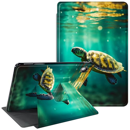CGFGHHUY Schutzhülle für iPad 9. Generation 2021 für iPad 8. / 7. Generation, Hülle für iPad 10.2, 360 Grad drehbarer Ständer, Schutzhülle mit automatischer Schlaf- und Weckfunktion, Schildkröten im von CGFGHHUY
