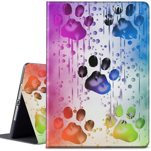 CGFGHHUY Schutzhülle für iPad Air 13 Zoll 2024 M2, leicht, schützende PU-Leder-Smart-Ständer, mit automatischer Wake-/Sleep-Hülle für iPad Air 33 cm (13 Zoll) 2024 – Aquarell-Hundepfoten von CGFGHHUY