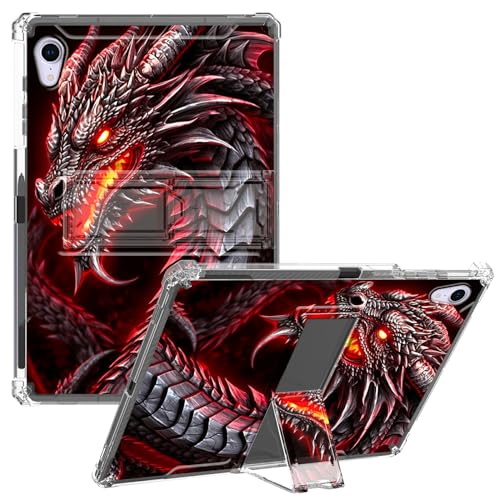 CGFGHHUY Schutzhülle für iPad Air 5. Generation, transparent, schlank, leicht, mit Ständer, TPU, mit Stifthalter, Tablet-Abdeckung für iPad Air 5/4, 11 Zoll (27,7 cm), niedlicher Drache von CGFGHHUY