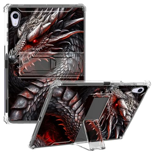 CGFGHHUY Schutzhülle für iPad Air 5. Generation, transparent, schlank, leicht, mit Ständer, TPU, mit Stifthalter, Tablet-Hülle für iPad Air 5/4, 11 Zoll (27,7 cm), Drache von CGFGHHUY