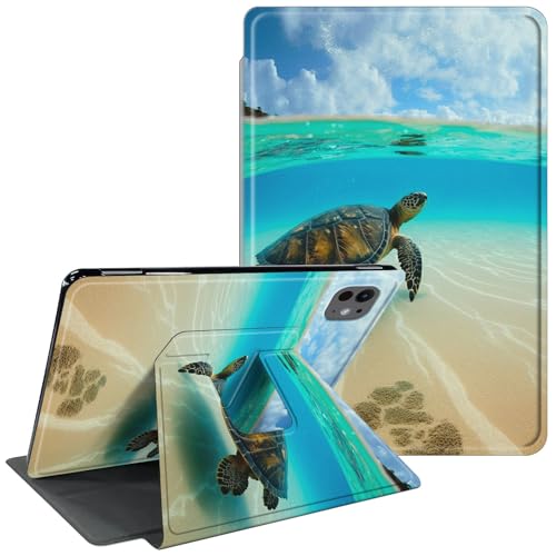 CGFGHHUY Schutzhülle für iPad Pro 13 Zoll 2024 M4 mit 360 Grad drehbarem Ständer, Schutzhülle mit automatischer Wake-Sleep-Hülle für iPad Pro 13 Zoll 7. Generation 2024 – Schildkröte im Meer von CGFGHHUY