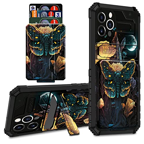 CGFGHHUY Schutzhülle für iPhone 14 Pro Max 17 cm (6,7 Zoll), Brieftaschen-Schutzhülle mit Kreditkartenfach und Ständer, zweilagig, hartes Polycarbonat, weiche TPU-Hülle für iPhone 14 Pro Max 17 cm von CGFGHHUY