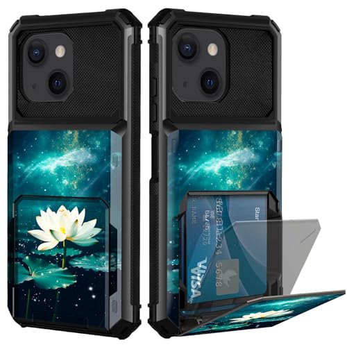 CGFGHHUY Schutzhülle für iPhone 15, Brieftasche, Kartenschlitz, versteckte Klapptür, Lotusblüte und Lotusblatt-Muster, zweilagig, hartes Polycarbonat und weiches TPU, stoßfeste Schutzhülle für iPhone CGFGHHUY Schutzhülle für iPhone 15, Brieftasche, Kartenschlitz, versteckte Klapptür, Lotusblüte und Lotusblatt-Muster, zweilagig, hartes Polycarbonat und weiches TPU, stoßfeste Schutzhülle für iPhone von CGFGHHUY