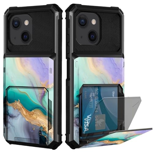CGFGHHUY Schutzhülle für iPhone 15 Plus, Brieftasche, Kartenschlitz, versteckte Klapptür, grünes Marmormuster-Design, doppellagig, hartes Polycarbonat und weiches TPU, stoßfeste Schutzhülle für iPhone CGFGHHUY Schutzhülle für iPhone 15 Plus, Brieftasche, Kartenschlitz, versteckte Klapptür, grünes Marmormuster-Design, doppellagig, hartes Polycarbonat und weiches TPU, stoßfeste Schutzhülle für iPhone von CGFGHHUY