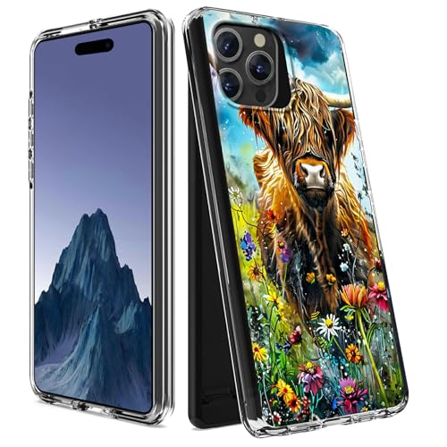 CGFGHHUY Schutzhülle für iPhone 15 Pro, transparent, zweilagig, transparent, weiches TPU + hartes Polycarbonat, stoßfest, Schutzhülle für iPhone 15 Pro 6,1 Zoll 2023, braune Kühe und Blumen CGFGHHUY Schutzhülle für iPhone 15 Pro, transparent, zweilagig, transparent, weiches TPU + hartes Polycarbonat, stoßfest, Schutzhülle für iPhone 15 Pro 6,1 Zoll 2023, braune Kühe und Blumen von CGFGHHUY