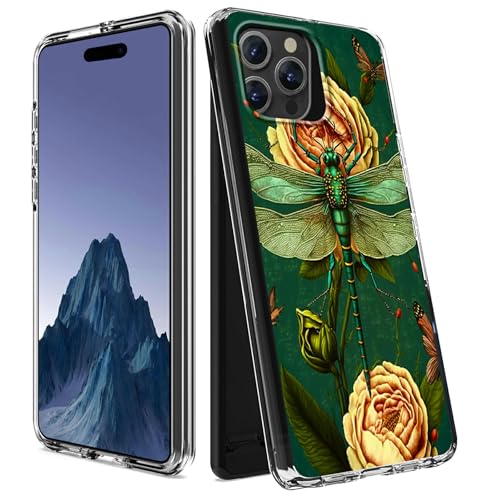 CGFGHHUY Schutzhülle für iPhone 15 Pro Max, transparent, zweilagig, transparent, weiches TPU + hartes Polycarbonat, stoßfest, Schutzhülle für iPhone 15 Pro Max 6,7 Zoll 2023, Rosen und Libelle CGFGHHUY Schutzhülle für iPhone 15 Pro Max, transparent, zweilagig, transparent, weiches TPU + hartes Polycarbonat, stoßfest, Schutzhülle für iPhone 15 Pro Max 6,7 Zoll 2023, Rosen und Libelle von CGFGHHUY