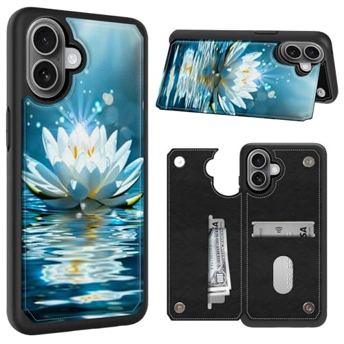 CGFGHHUY Schutzhülle für iPhone 16 Plus, Brieftaschen-Schutzhülle mit Kartenfächern und Ständer, PU-Leder, weiche TPU-Schutzhülle für iPhone 16 Plus 6,7 Zoll 2024, weiße Lotusblume CGFGHHUY Schutzhülle für iPhone 16 Plus, Brieftaschen-Schutzhülle mit Kartenfächern und Ständer, PU-Leder, weiche TPU-Schutzhülle für iPhone 16 Plus 6,7 Zoll 2024, weiße Lotusblume von CGFGHHUY