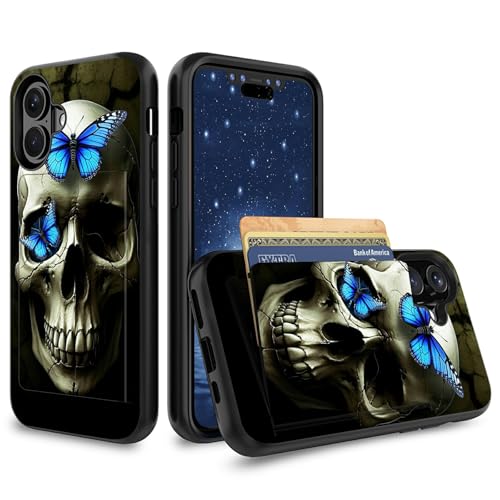 CGFGHHUY Schutzhülle für iPhone 16 Plus, Brieftaschen-Schutzhülle mit Kartenhalter, Hybrid-Doppelschicht, weiches Silikon, harter Polycarbonat, versteckte Ausweise, Kreditkarte, Flip-Cover für iPhone CGFGHHUY Schutzhülle für iPhone 16 Plus, Brieftaschen-Schutzhülle mit Kartenhalter, Hybrid-Doppelschicht, weiches Silikon, harter Polycarbonat, versteckte Ausweise, Kreditkarte, Flip-Cover für iPhone von CGFGHHUY