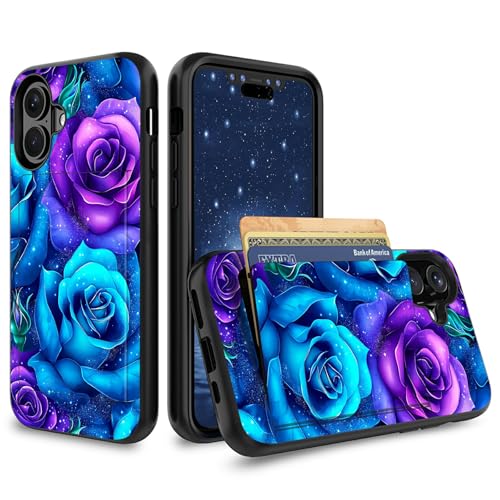 CGFGHHUY Schutzhülle für iPhone 16 Plus, Brieftaschen-Schutzhülle mit Kartenhalter, Hybrid-Doppelschicht, weiches Silikon, harter Polycarbonat, versteckte Ausweise, Kreditkarte, Flip-Cover für iPhone CGFGHHUY Schutzhülle für iPhone 16 Plus, Brieftaschen-Schutzhülle mit Kartenhalter, Hybrid-Doppelschicht, weiches Silikon, harter Polycarbonat, versteckte Ausweise, Kreditkarte, Flip-Cover für iPhone von CGFGHHUY