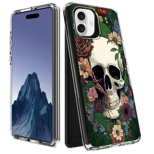 CGFGHHUY Schutzhülle für iPhone 16 Plus, transparent, zweilagig, transparent, weiches TPU + hartes Polycarbonat, stoßfest, Schutzhülle für iPhone 16 Plus 6,7 Zoll 2024 – Blumenschädel CGFGHHUY Schutzhülle für iPhone 16 Plus, transparent, zweilagig, transparent, weiches TPU + hartes Polycarbonat, stoßfest, Schutzhülle für iPhone 16 Plus 6,7 Zoll 2024 – Blumenschädel von CGFGHHUY
