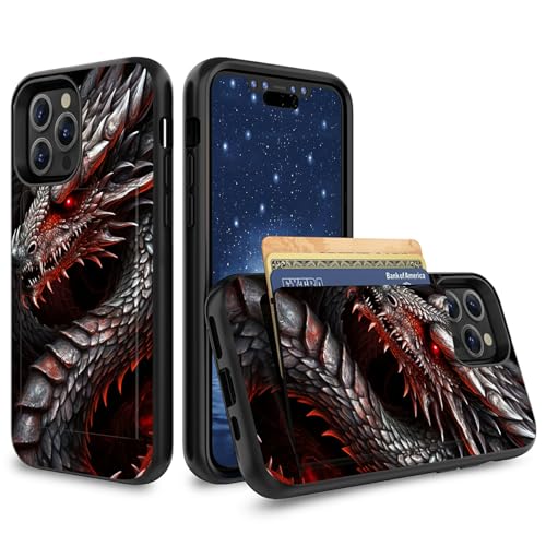 CGFGHHUY Schutzhülle für iPhone 16 Pro, Brieftaschen-Schutzhülle mit Kartenhalter, Hybrid-Doppelschicht, weiches Silikon, harter Polycarbonat, versteckte Ausweise, Kreditkarte, Klapphülle für iPhone von CGFGHHUY
