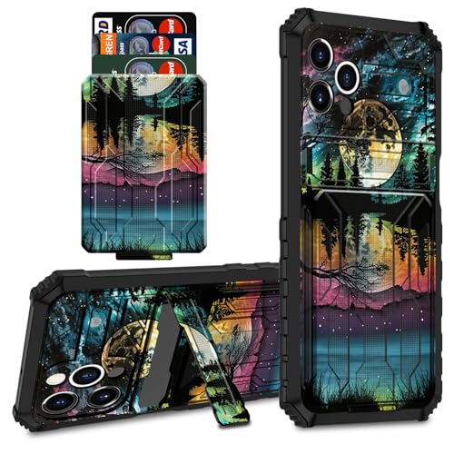 CGFGHHUY Schutzhülle für iPhone 16 Pro, Brieftaschen-Schutzhülle mit Kreditkartenfach und Ständer, zweilagig, hartes Polycarbonat, weiche TPU-Schutzhülle für iPhone 16 Pro 6,3 Zoll 2024, Waldmond CGFGHHUY Schutzhülle für iPhone 16 Pro, Brieftaschen-Schutzhülle mit Kreditkartenfach und Ständer, zweilagig, hartes Polycarbonat, weiche TPU-Schutzhülle für iPhone 16 Pro 6,3 Zoll 2024, Waldmond von CGFGHHUY