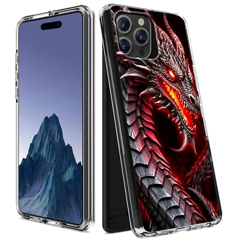 CGFGHHUY Schutzhülle für iPhone 16 Pro, transparent, zweilagig, transparent, weiches TPU + hartes Polycarbonat, stoßfest, Schutzhülle für iPhone 16 Pro 6,3 Zoll 2024 – niedlicher Drache von CGFGHHUY