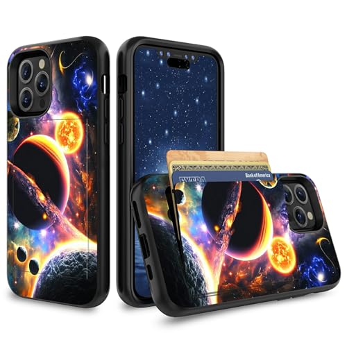 CGFGHHUY Schutzhülle für iPhone 16 Pro Max 17,5 cm (6,9 Zoll) 2024 (2024), Hybrid-Schutzhülle mit Kartenhalter, Hybrid-Hülle, weiches Silikon, harter Polycarbonat, versteckte Ausweise, Kreditkarte von CGFGHHUY