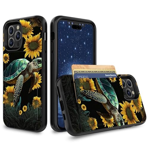 CGFGHHUY Schutzhülle für iPhone 16 Pro Max 17,5 cm (6,9 Zoll) 2024 (2024), Hybrid-Schutzhülle mit Kartenhalter, Hybrid-Schutzhülle aus weichem Silikon, harter Polycarbonat, versteckte Ausweise von CGFGHHUY