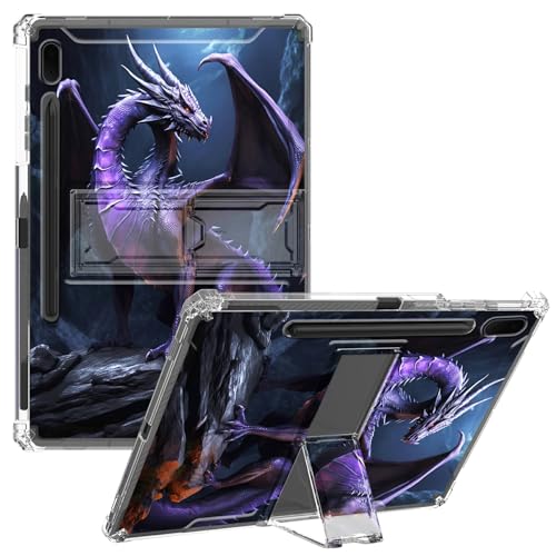 CGFGHHUY Transparente Schutzhülle für Samsung Galaxy Tab S7 FE 5G/S8 Plus/S7 Plus 2022/2021/2020, 31,5 cm (12,5 Zoll), schlank, leicht, Ständer, Schutzhülle, transparent, TPU, mit Stifthalter, Lila von CGFGHHUY