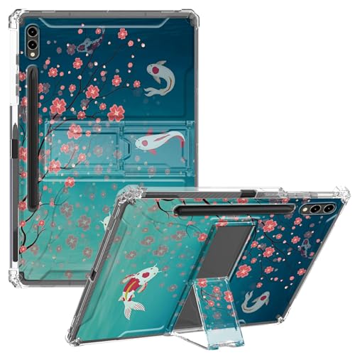 CGFGHHUY Transparente Schutzhülle für Samsung Galaxy Tab S9 FE Plus 12,5 Zoll 2023, schlank, leicht, Ständer, Schutzhülle, transparent, TPU, mit Stifthalter, Kirschblüte und Fisch CGFGHHUY Transparente Schutzhülle für Samsung Galaxy Tab S9 FE Plus 12,5 Zoll 2023, schlank, leicht, Ständer, Schutzhülle, transparent, TPU, mit Stifthalter, Kirschblüte und Fisch von CGFGHHUY