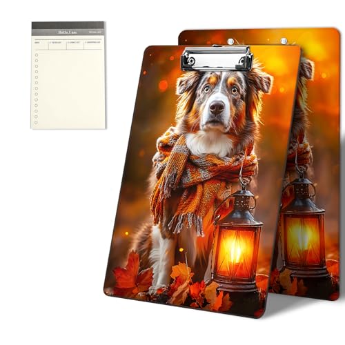 Klemmbretter mit Ahornblatt-Hundemuster, 22,9 x 31,8 cm, Standard-A4-Klemmbrett mit flachem Metallclip und To-Do-Notizblock für Schule, Büro, Zuhause und Studenten Klemmbretter mit Ahornblatt-Hundemuster, 22,9 x 31,8 cm, Standard-A4-Klemmbrett mit flachem Metallclip und To-Do-Notizblock für Schule, Büro, Zuhause und Studenten von CGFGHHUY