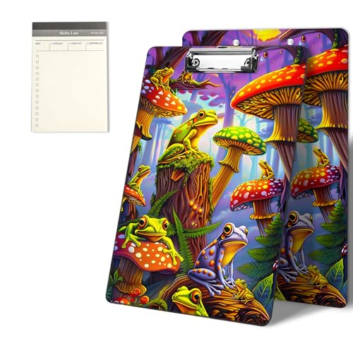 Klemmbretter mit Frosch- und Pilz-Muster, 22,9 x 31,8 cm, Standard-A4-Klemmbrett mit flachem Metallclip und To-Do-Notizblock für Schule, Büro, Zuhause und Studenten Klemmbretter mit Frosch- und Pilz-Muster, 22,9 x 31,8 cm, Standard-A4-Klemmbrett mit flachem Metallclip und To-Do-Notizblock für Schule, Büro, Zuhause und Studenten von CGFGHHUY