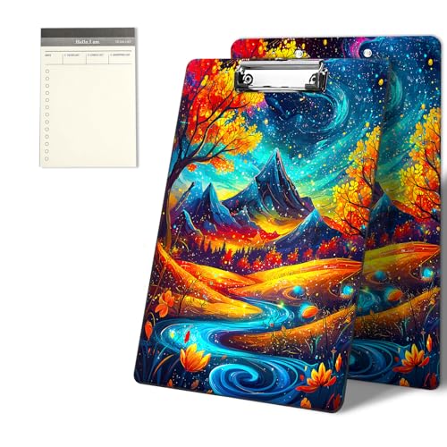 Klemmbretter mit Galaxie-Bergbaum-Muster, 22,9 x 31,8 cm, Standard-A4-Klemmbrett mit flachem Metallclip und To-Do-Notizblock für Schule, Büro, Zuhause und Studenten Klemmbretter mit Galaxie-Bergbaum-Muster, 22,9 x 31,8 cm, Standard-A4-Klemmbrett mit flachem Metallclip und To-Do-Notizblock für Schule, Büro, Zuhause und Studenten von CGFGHHUY