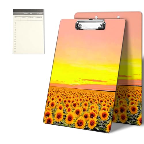 Klemmbretter mit Sonnenuntergang-Sonnenblumen-Muster, 22,9 x 31,8 cm, Standard-A4-Klemmbrett mit flachem Metallclip und To-Do-Notizblock für Schule, Büro, Zuhause und Studenten Klemmbretter mit Sonnenuntergang-Sonnenblumen-Muster, 22,9 x 31,8 cm, Standard-A4-Klemmbrett mit flachem Metallclip und To-Do-Notizblock für Schule, Büro, Zuhause und Studenten von CGFGHHUY