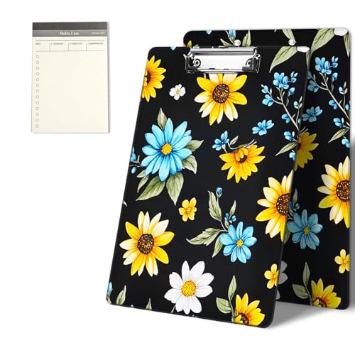 Klemmbretter mit blau-gelbem Sonnenblumen-Muster, 22,9 x 31,8 cm, Standard-A4-Klemmbrett mit flachem Metallclip und To-Do-Notizblock für Schule, Büro, Zuhause und Studenten Klemmbretter mit blau-gelbem Sonnenblumen-Muster, 22,9 x 31,8 cm, Standard-A4-Klemmbrett mit flachem Metallclip und To-Do-Notizblock für Schule, Büro, Zuhause und Studenten von CGFGHHUY