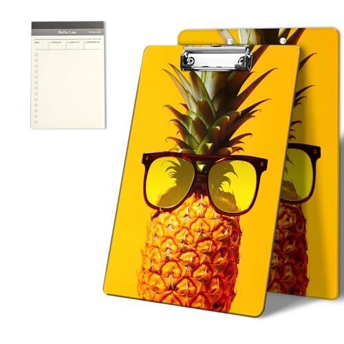 Klemmbretter mit gelbem Ananas-Muster, 22,9 x 31,8 cm, Standard-A4-Klemmbrett mit flachem Metallclip und To-Do-Notizblock für Schule, Büro, Zuhause und Studenten Klemmbretter mit gelbem Ananas-Muster, 22,9 x 31,8 cm, Standard-A4-Klemmbrett mit flachem Metallclip und To-Do-Notizblock für Schule, Büro, Zuhause und Studenten von CGFGHHUY