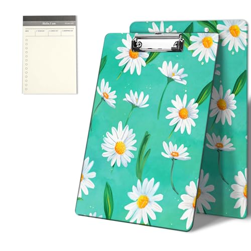 Klemmbretter mit grün-weißem Blumenmuster, 22,9 x 31,8 cm, Standard-A4-Klemmbrett mit flachem Metallclip und To-Do-Notizblock für Schule, Büro, Zuhause und Studenten Klemmbretter mit grün-weißem Blumenmuster, 22,9 x 31,8 cm, Standard-A4-Klemmbrett mit flachem Metallclip und To-Do-Notizblock für Schule, Büro, Zuhause und Studenten von CGFGHHUY