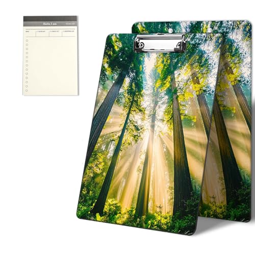 Klemmbretter mit grünem Baumwald-Muster, 22,9 x 31,8 cm, Standard-A4-Klemmbrett mit flachem Metallclip und To-Do-Notizblock für Schule, Büro, Zuhause und Studenten Klemmbretter mit grünem Baumwald-Muster, 22,9 x 31,8 cm, Standard-A4-Klemmbrett mit flachem Metallclip und To-Do-Notizblock für Schule, Büro, Zuhause und Studenten von CGFGHHUY