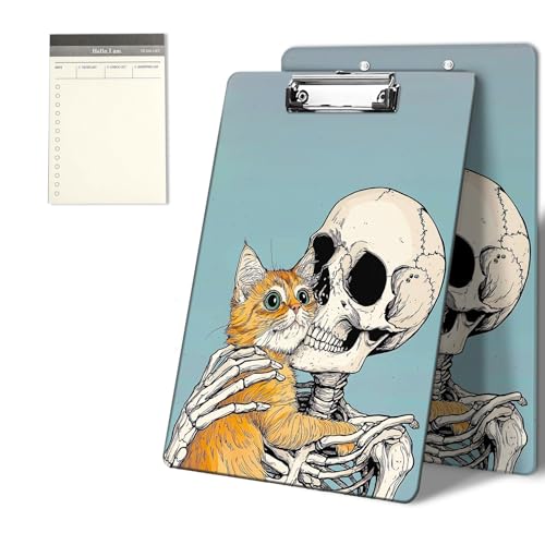 Klemmbretter mit niedlichem Katzen- und Totenkopf-Muster, 22,9 x 31,8 cm, Standard-A4-Klemmbrett mit flachem Metallclip und To-Do-Notizblock für Schule, Büro, Zuhause und Studenten Klemmbretter mit niedlichem Katzen- und Totenkopf-Muster, 22,9 x 31,8 cm, Standard-A4-Klemmbrett mit flachem Metallclip und To-Do-Notizblock für Schule, Büro, Zuhause und Studenten von CGFGHHUY