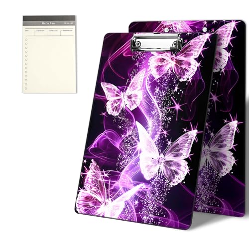 Klemmbretter mit rosa Schmetterlingen, 22,9 x 31,8 cm, Standard-A4-Klemmbrett mit flachem Metallclip und To-Do-Notizblock für Schule, Büro, Zuhause und Studenten Klemmbretter mit rosa Schmetterlingen, 22,9 x 31,8 cm, Standard-A4-Klemmbrett mit flachem Metallclip und To-Do-Notizblock für Schule, Büro, Zuhause und Studenten von CGFGHHUY