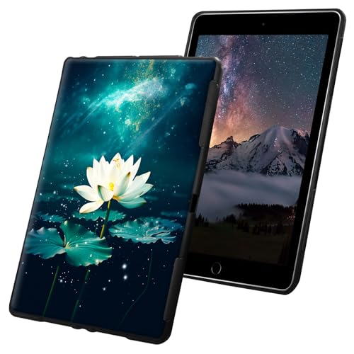 Schutzhülle für Kindle der 10. Generation 15,2 cm (6 Zoll), Version 2019, schlank, leicht, weiches TPU-Silikon, rutschfest, stoßfest, schwarz, Motiv: Lotusblume und Lotusblatt von CGFGHHUY