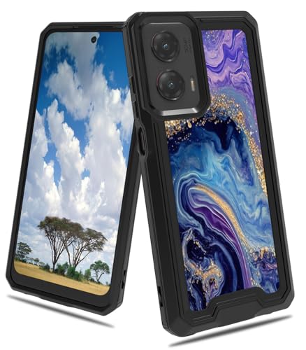 Schutzhülle für Moto G Stylus 5G 2024, 2-in-1, zweilagig, hartes Polycarbonat, weiches TPU, stoßfest, Fallschutzhülle, für Motorola Moto G Stylus 5G 2024, Violett / Blau Schutzhülle für Moto G Stylus 5G 2024, 2-in-1, zweilagig, hartes Polycarbonat, weiches TPU, stoßfest, Fallschutzhülle, für Motorola Moto G Stylus 5G 2024, Violett / Blau von CGFGHHUY