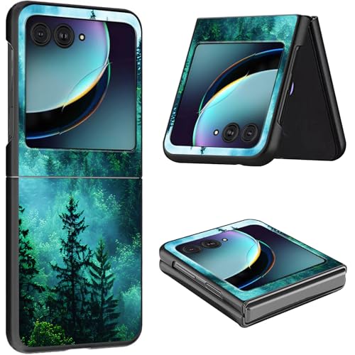 Schutzhülle für Motorola Razr 2024, dünn, leicht, hart, Polycarbonat, rüttelfest, Schutzhülle für Motorola Moto Razr 2024 5G/Razr 50, 17,5 cm (6,9 Zoll), grüner Waldbaum von CGFGHHUY