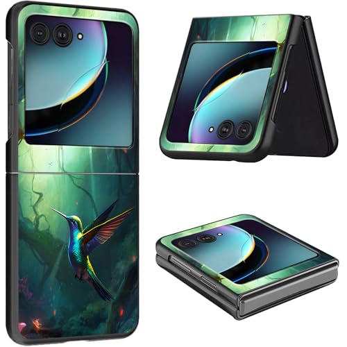 Schutzhülle für Motorola Razr 2024, dünn, leicht, hart, Polycarbonat, rüttelfest, Schutzhülle für Motorola Moto Razr 2024 5G/Razr 50, 17,5 cm (6,9 Zoll), grüner Waldkolibri von CGFGHHUY