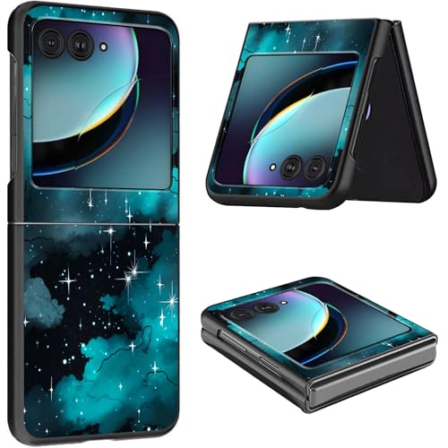 Schutzhülle für Motorola Razr 2024, dünn, leicht, hart, Polycarbonat, rüttelfest, Schutzhülle für Motorola Moto Razr 2024 5G/Razr 50, 17,5 cm (6,9 Zoll), weiße Wolken und Sterne von CGFGHHUY
