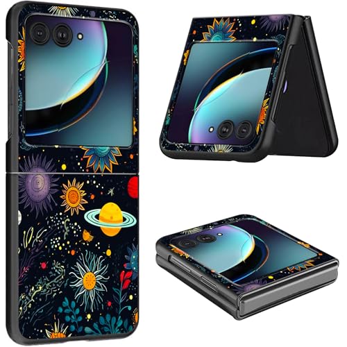 Schutzhülle für Motorola Razr Plus 2023, dünn, leicht, hart, Polycarbonat, rüttelfest, Schutzhülle für Motorola Moto Razr Plus 2023 5G/Razr 40 Ultra 17,5 cm (6,9 Zoll), Planet und Sonnenblume von CGFGHHUY