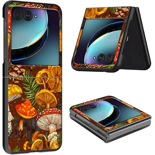Schutzhülle für Motorola Razr Plus 2023, dünn, leicht, hart, Polycarbonat, rüttelfest, Schutzhülle für Motorola Moto Razr Plus 2023 5G/Razr 40 Ultra 17,5 cm (6,9 Zoll), gelbe und rote Pilze von CGFGHHUY