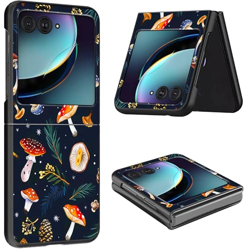 Schutzhülle für Motorola Razr Plus 2024, dünn, leicht, hart, Polycarbonat, rüttelfest, Schutzhülle für Motorola Moto Razr Plus 2024 5G/Razr 50 Ultra 17,5 cm (6,9 Zoll), Pilzblatt von CGFGHHUY